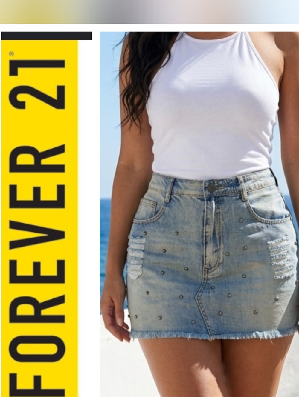 🆕️ Distressed/Beaded Mini Skirt